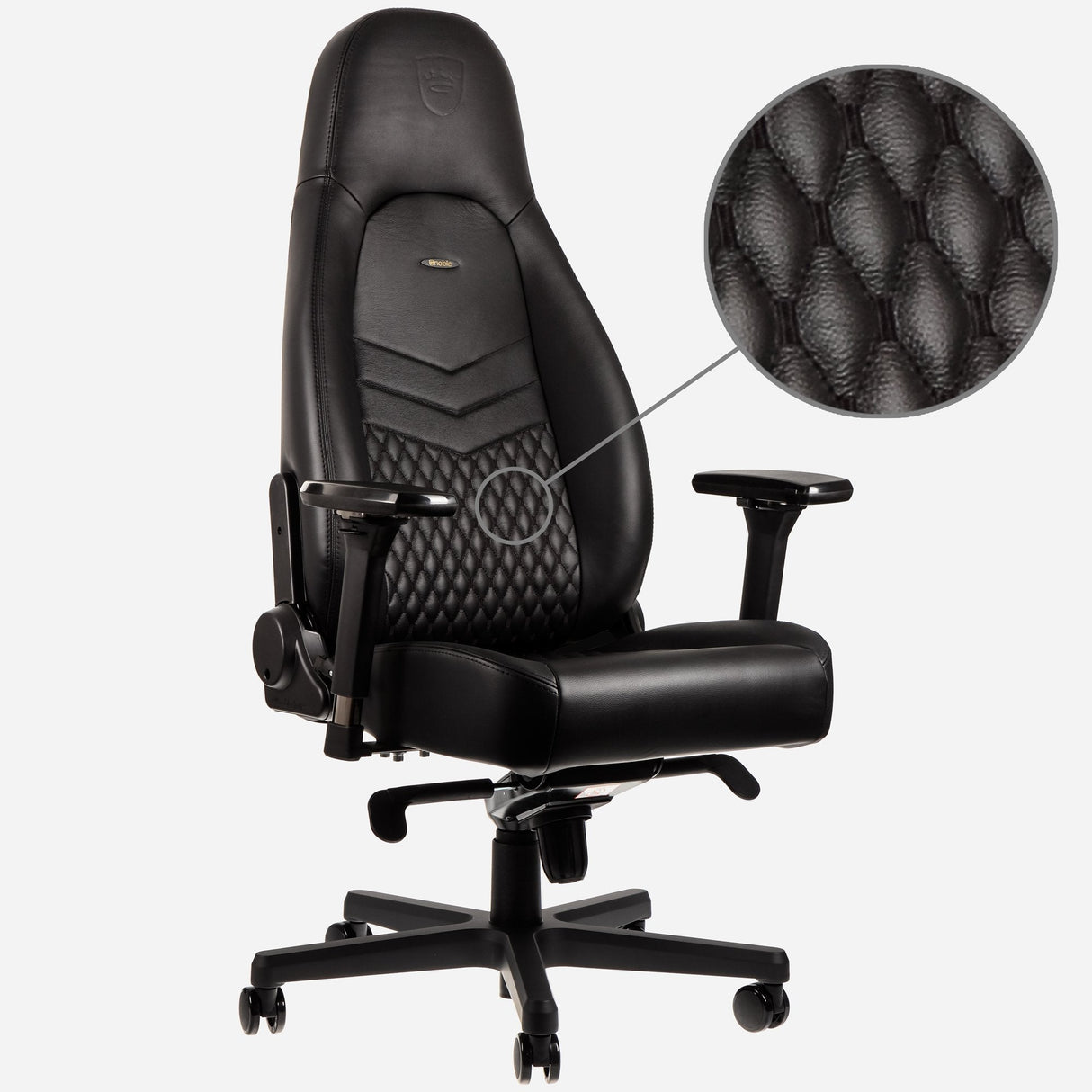 Noblechairs Icon Echtleder Gaming Silla - Negro Negro