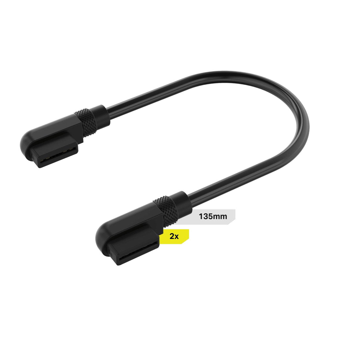Corsair Cl-9011133-Ww, Cable Icue Link, 135 Mm, Ángulo De 90° (Negro, 2 Piezas)
