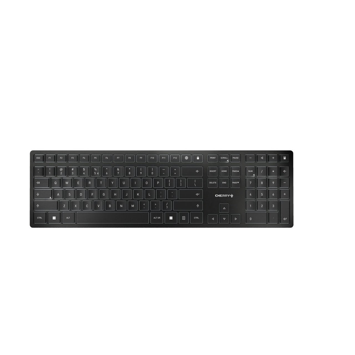 Teclado Inglés Cherry Kw 9100 Slim Rf Wireless + Bluetooth Qwerty Negro
