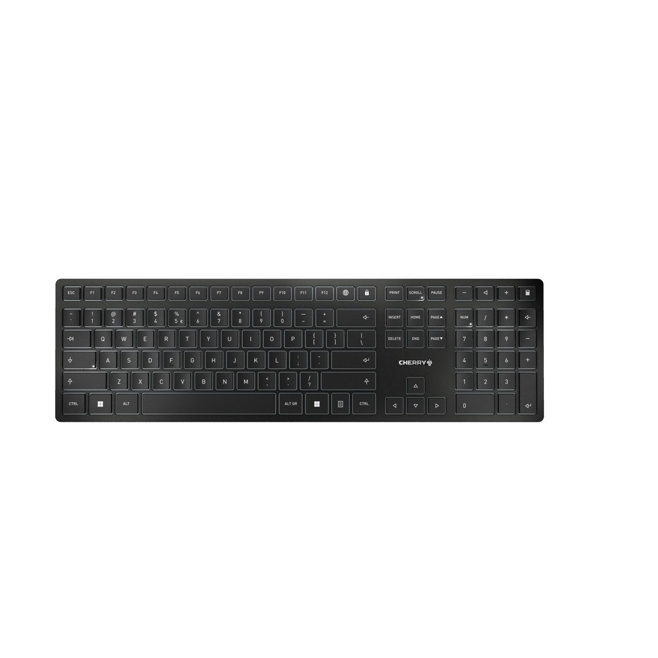 Teclado Inglés Cherry Kw 9100 Slim Rf Wireless + Bluetooth Qwerty Negro