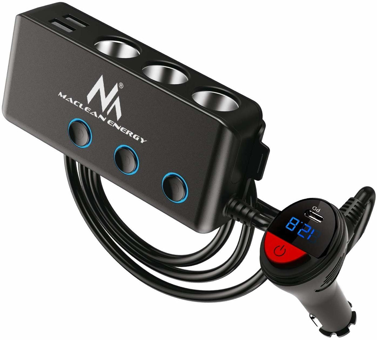 EAN 5902211110972 - Maclean MCE218 cargador de dispositivo móvil Smartphone, Tableta Negro Encendedor de cigarrillos Carga rá imagen 2
