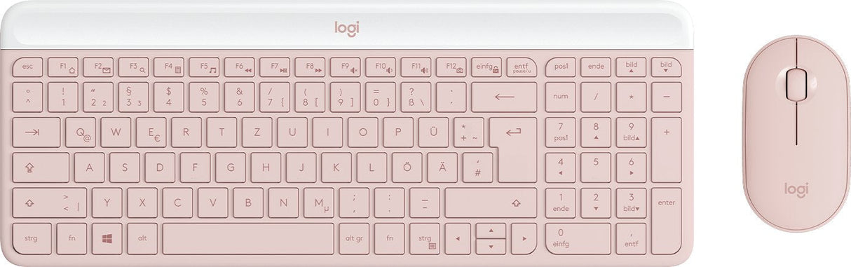 Logitech Mk470 Slim Combo, Juego De Sobremesa Rosa, Disposición De, Mecanismo De Tijera 920-011314
