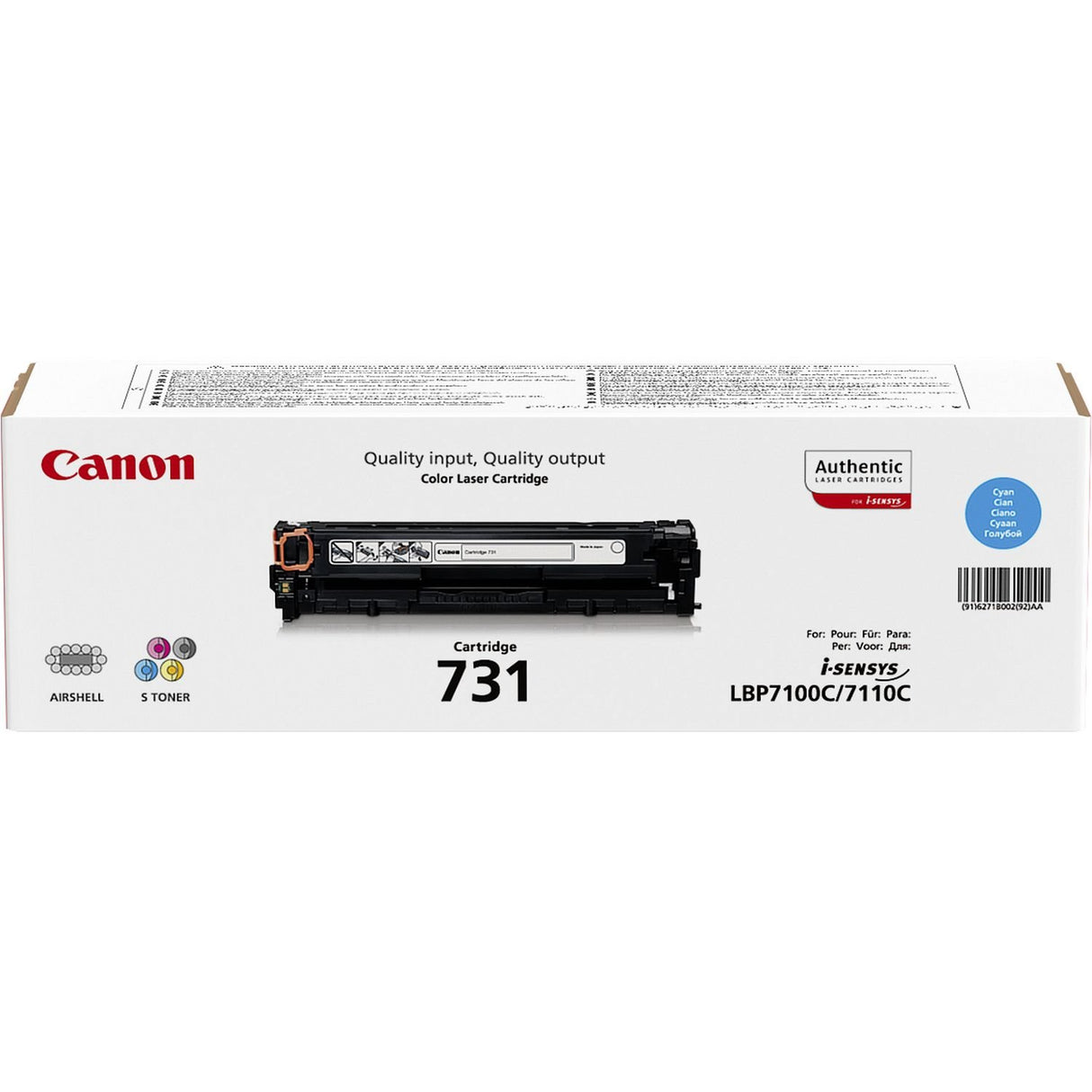 EAN 4960999904733 - Canon 731 cartucho de tóner 1 pieza(s) Original Cian imagen 2