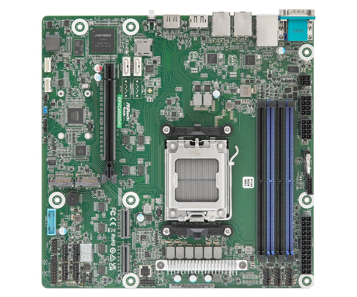 EAN 4711430523675 - Asrock EPYC4000D4U placa base KNOLL3 X300 Zócalo AM5 micro ATX imagen 1