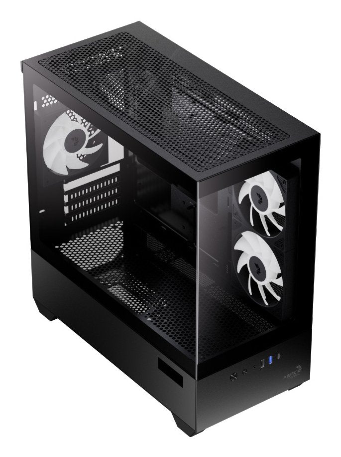 Caja Micro-Atx Aerocool P300d Digi Argb Cristal Templado Pr