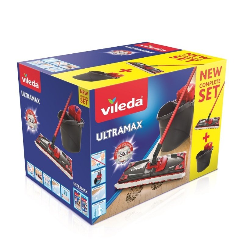 EAN 4023103143890 - Vileda Ultramax Mop Set fregona Seca y húmeda Negro, Rojo imagen 1