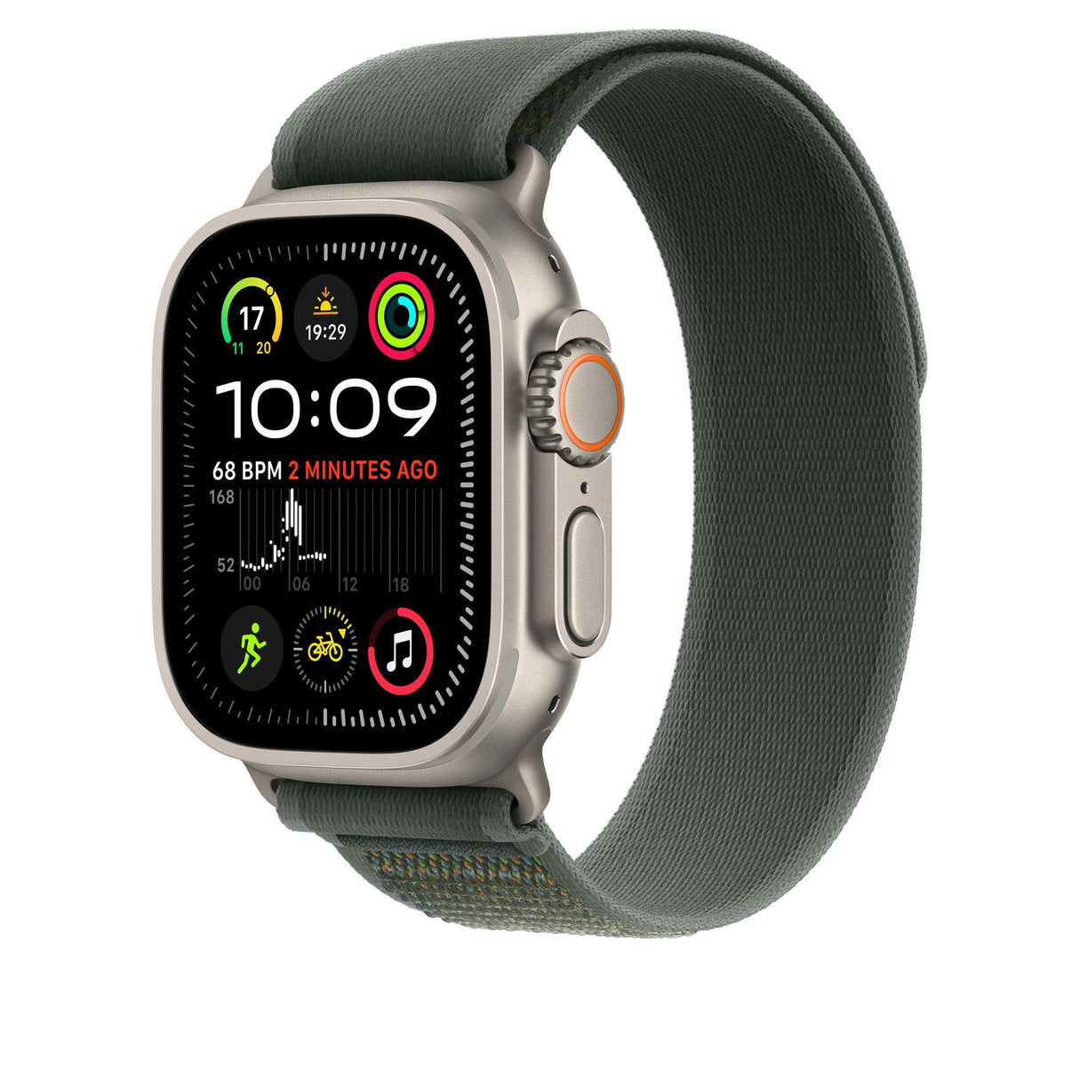 Apple 49mm Green Trail Loop - S/M - Natural Titanium Finish