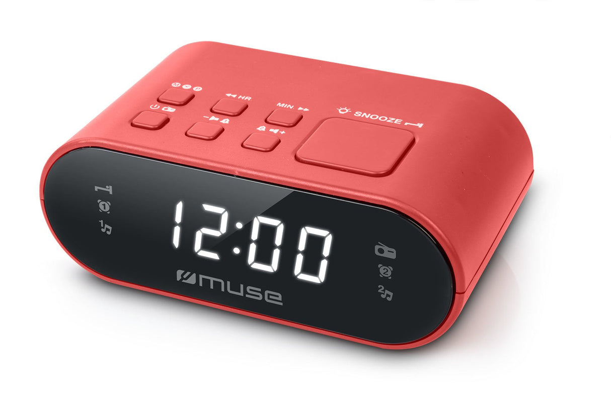 Muse M-10 Rojo Radio Despertador Fm Con Altavoz Integrado
