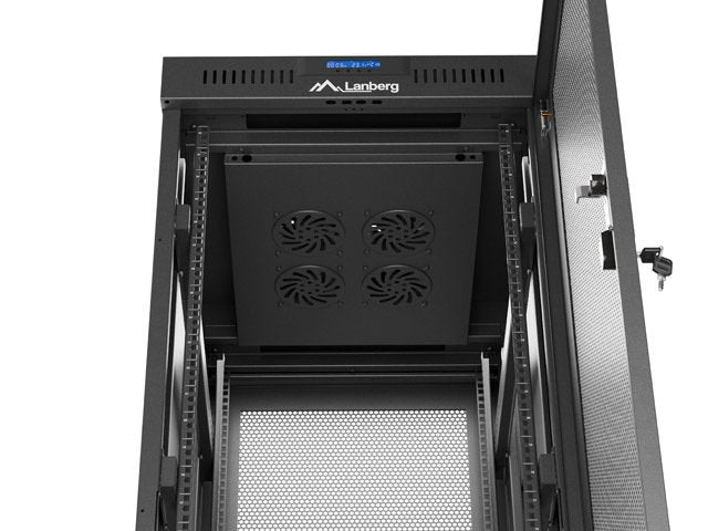 Lanberg Rack Cabinet 19 Free-Standing 32u 600x800 Flat Pack Mesh Door Lcd Black