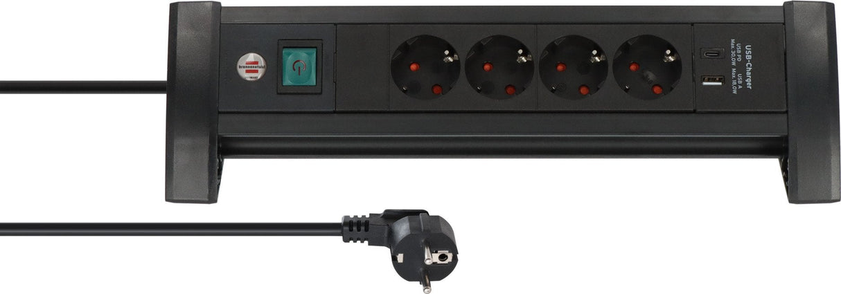 Brennenstuhl 1156250544 Base Múltiple 1,8 M 4 Salidas Ac Interior Negro