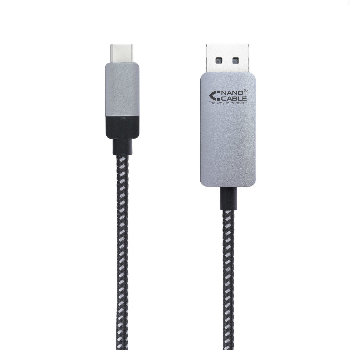Nanocable Cable Conversor Usb-C Macho A Displayport Macho 1.80m - Negro/Plata