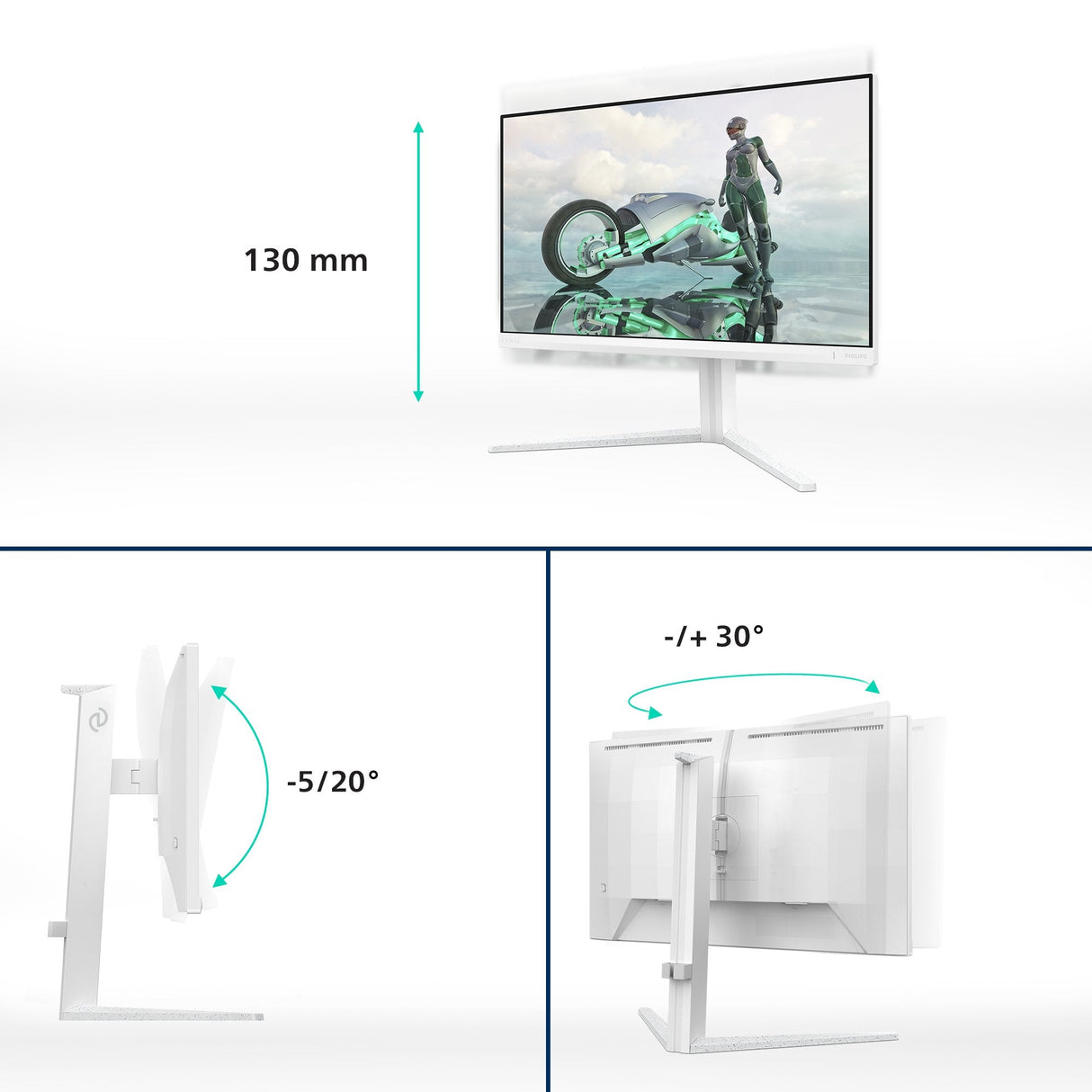 Monitor Philips Evnia 24m2n3201a/00 (23.8") 1920 X 1080 Pixeles Full Hd Lcd Blanco