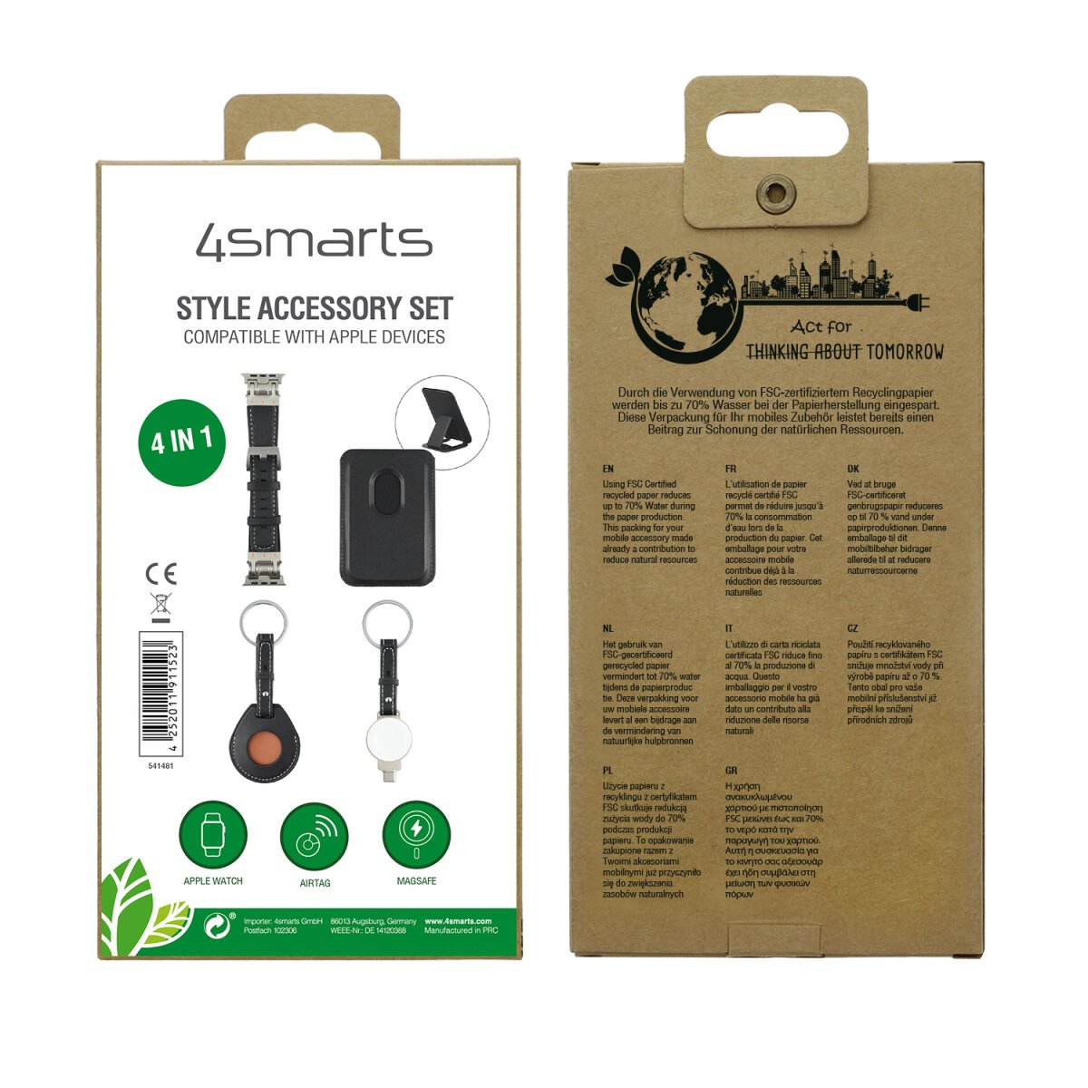 EAN 4252011911523 - 4smarts 541481 Accesorios para dispositivos vestibles inteligentes Establecer Negro cuero PU imagen 6