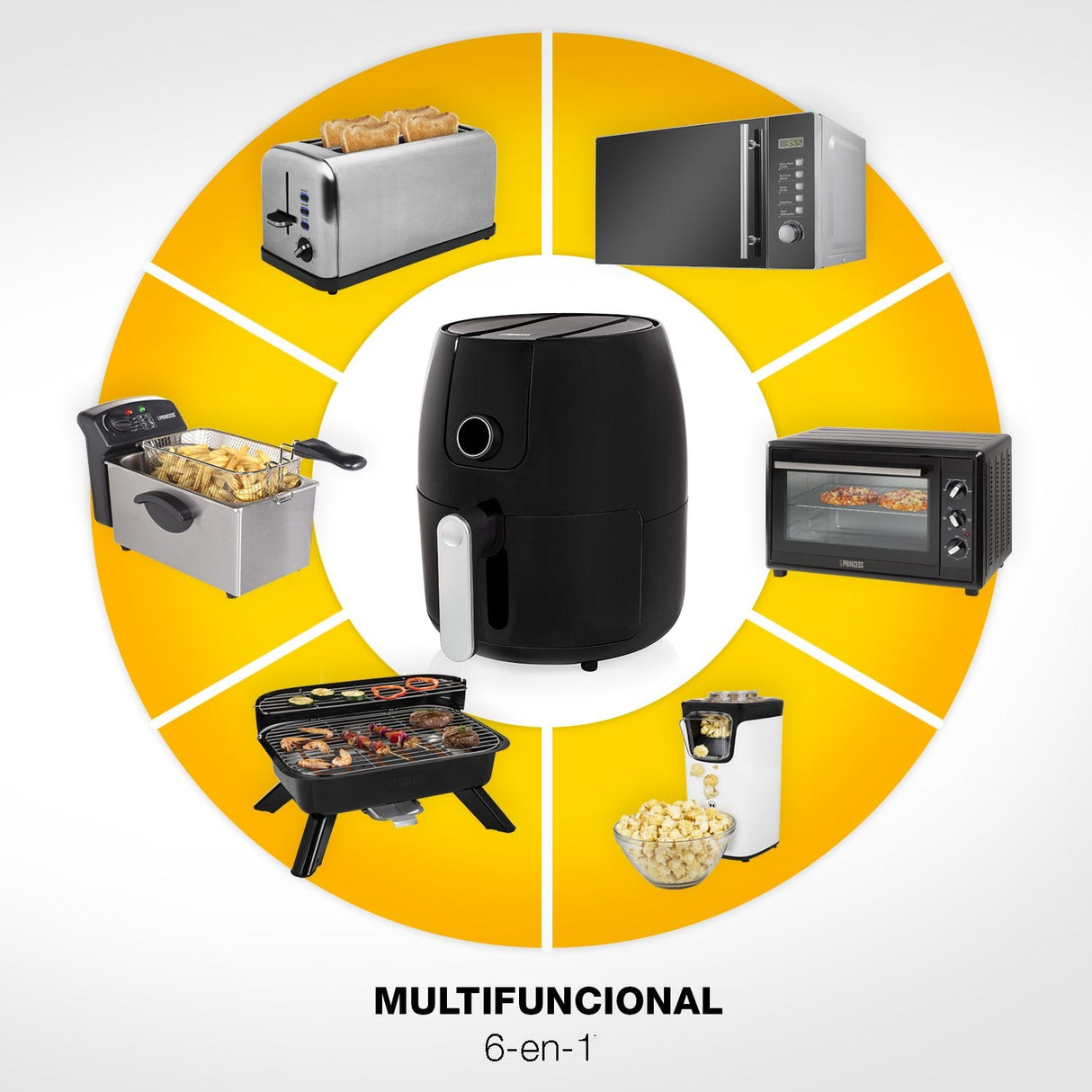 Freidora Por Aire Sin Aceite Princess Digital Xxl 182025 1500w Capacidad 4.5l