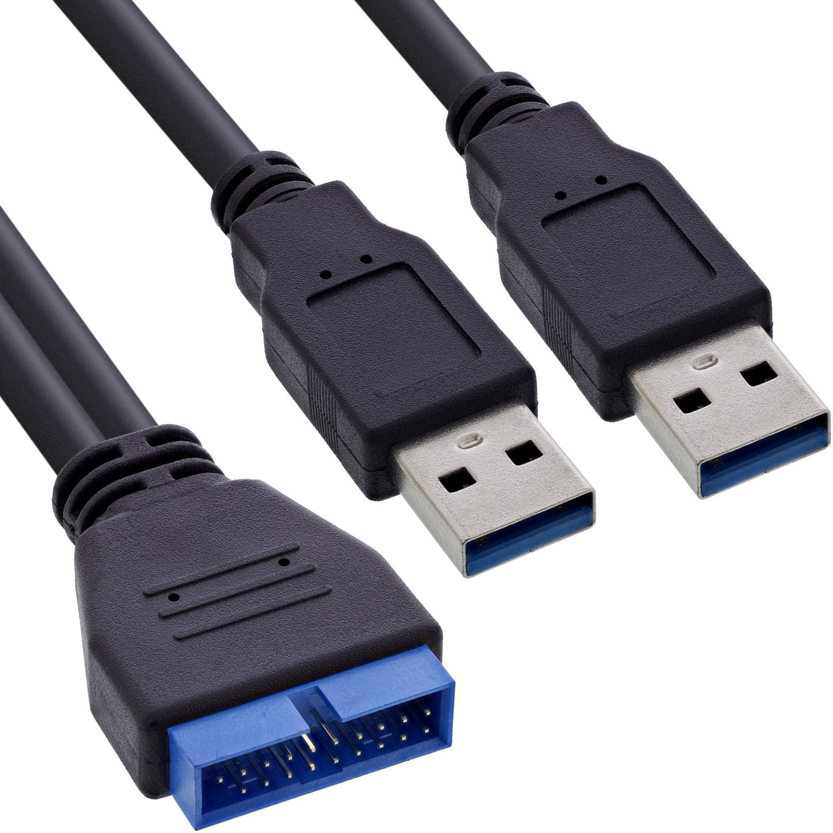 Adaptador Inline Usb 3.0 Premium 2x Usb A Macho A Cabezal De Placa Base 0,4 M