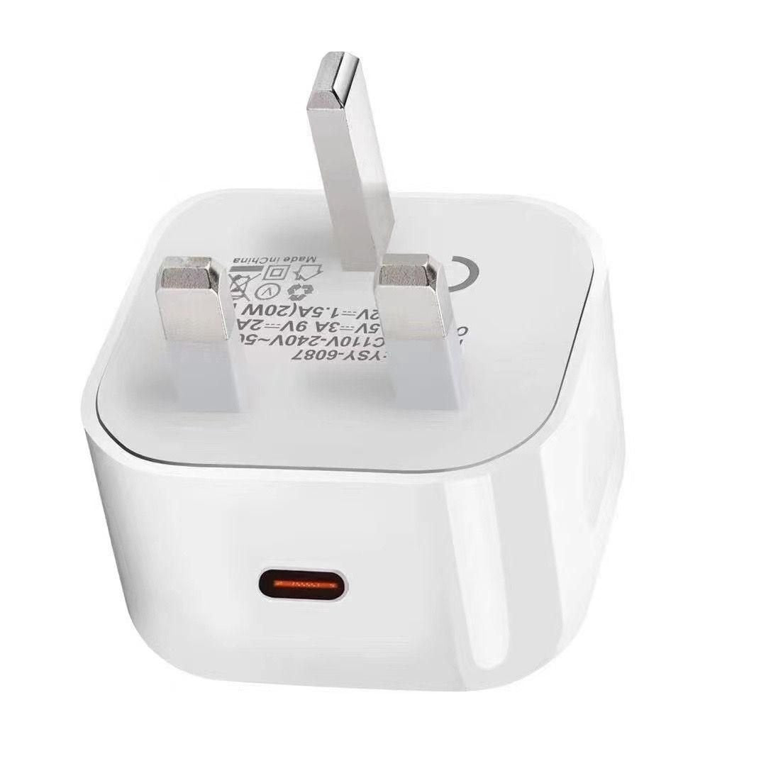 Home Charger Uk Pd 20w - 1 X Usb-C Input: 230v Uk - Plug. Output: Pd 3.0 20w. White - Warranty: 24m