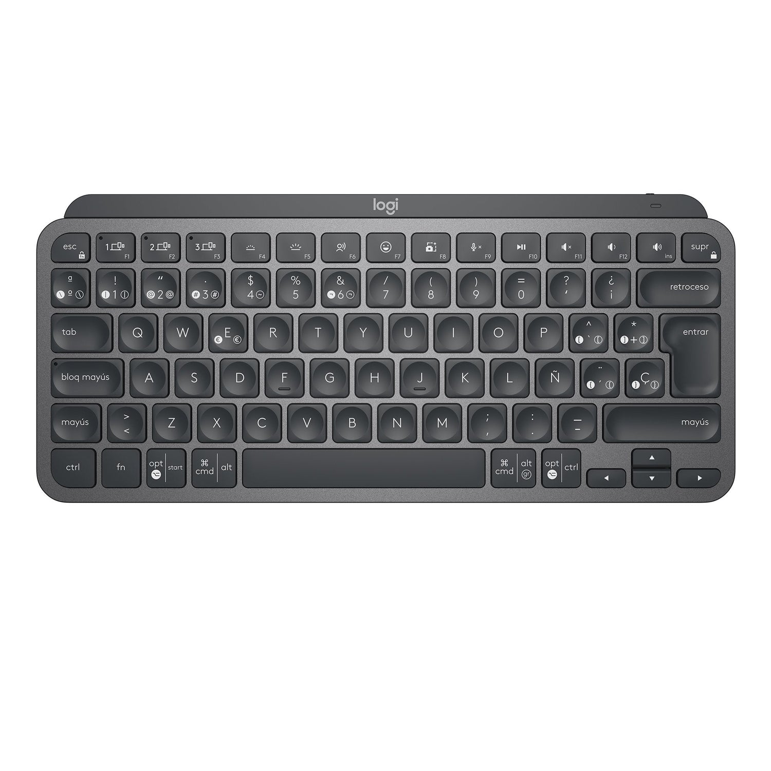 Teclado Español Logitech Mx Keys Mini Rf Wireless + Bluetooth Qwerty Grafito