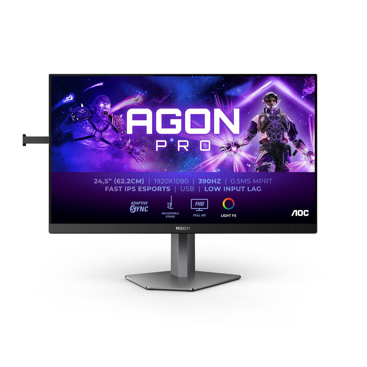 Aoc Agon Pro Ag256fs, Monitor Gaming 62,2 Cm 24,5", Negro (Mate), Fullhd, Fast-Ips, Sync, 360hz Ag256fs