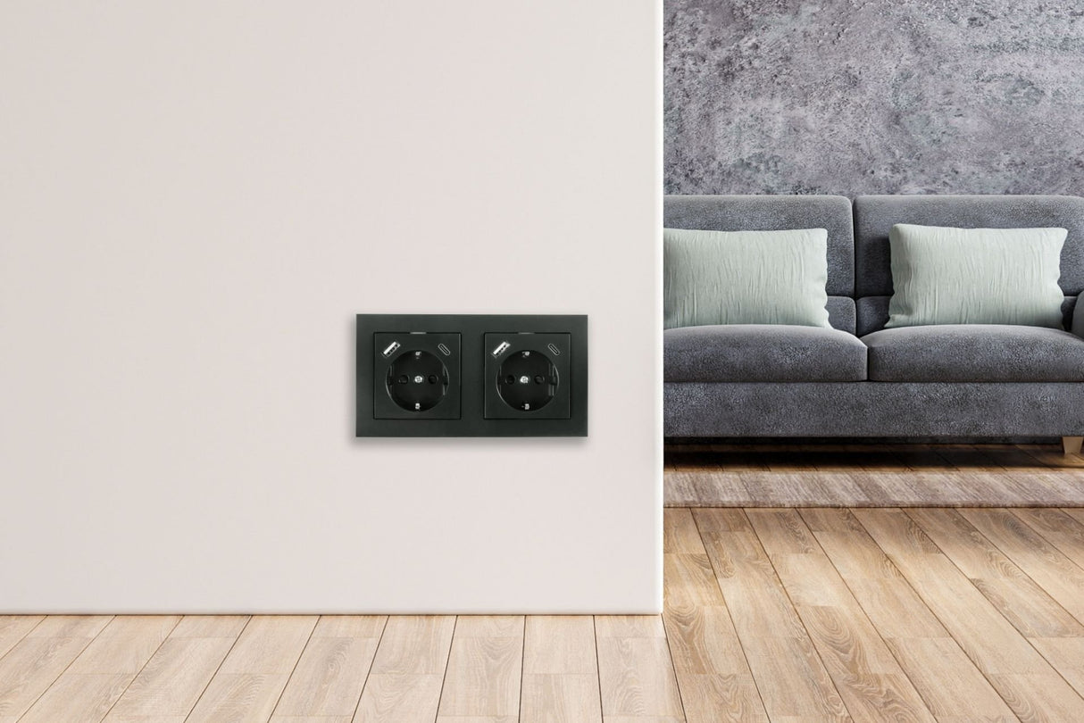 EAN 4066857001986 - Kabelmeister SE01-2A toma de corriente CEE 7/3 + USB Antracita imagen 5