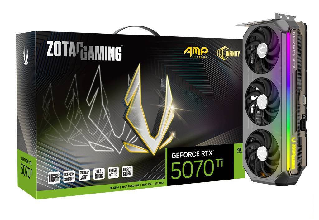 Tarjeta Grafica Zotac Gaming Geforce Rtx 5070 Ti Amp Extreme Infinity 16gb Gddr7 Dlss4 Zt-B50710b-10p