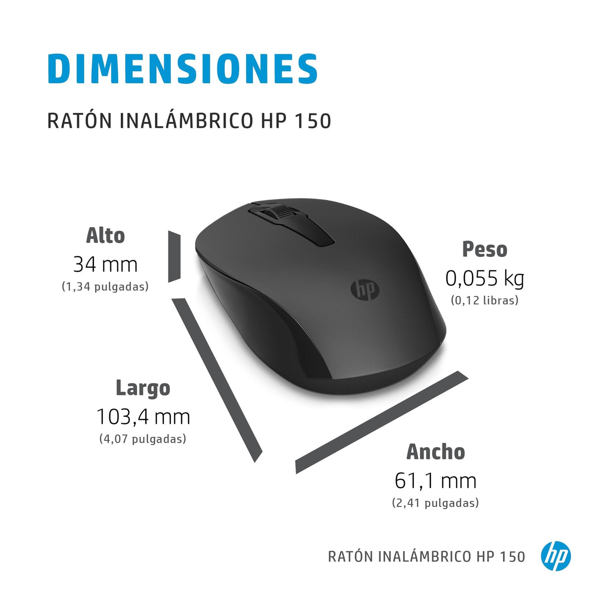 Hp Ratón 150 Inalámbrico 2s9l1aa#Abb