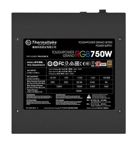 EAN 0841163066713 - Thermaltake Toughpower Grand RGB unidad de fuente de alimentación 750 W 24-pin ATX ATX Negro imagen 9