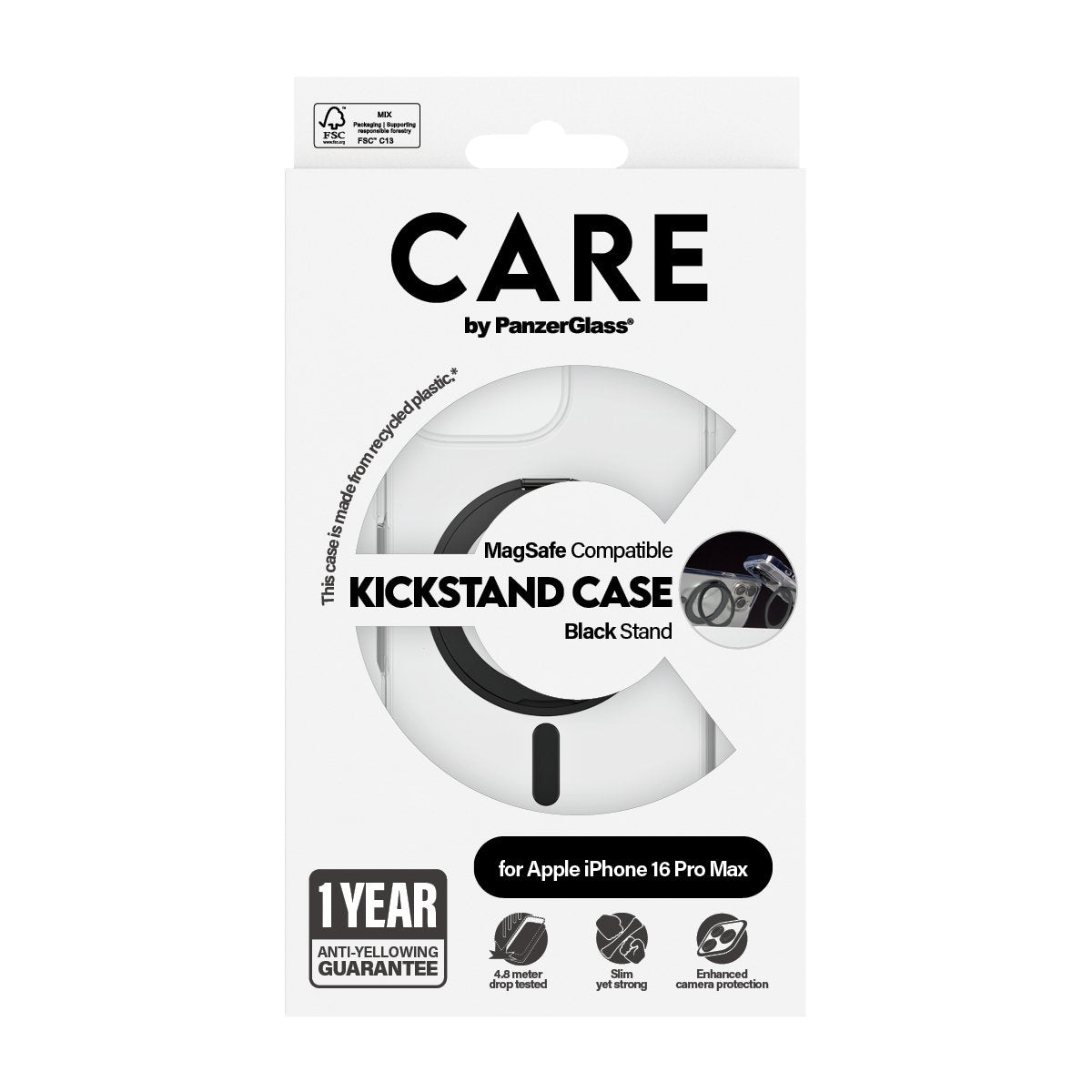 EAN 5715685003851 - PanzerGlass CARE™ by ® Case Transparent w. Black Kickstand & MagSafe iPhone 16 Pro Max funda para teléfon imagen 3