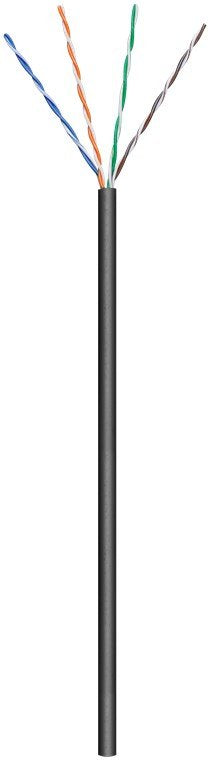 Cat 5e Outdoor Network Cable, U/Utp, Black, 100 M - Cca, Awg