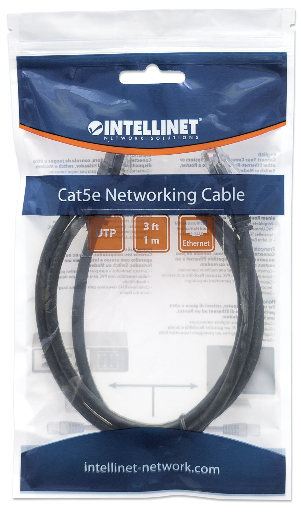 EAN 0766623320740 - Intellinet 320740 cable de red Negro 1 m Cat5e U/UTP (UTP) imagen 2
