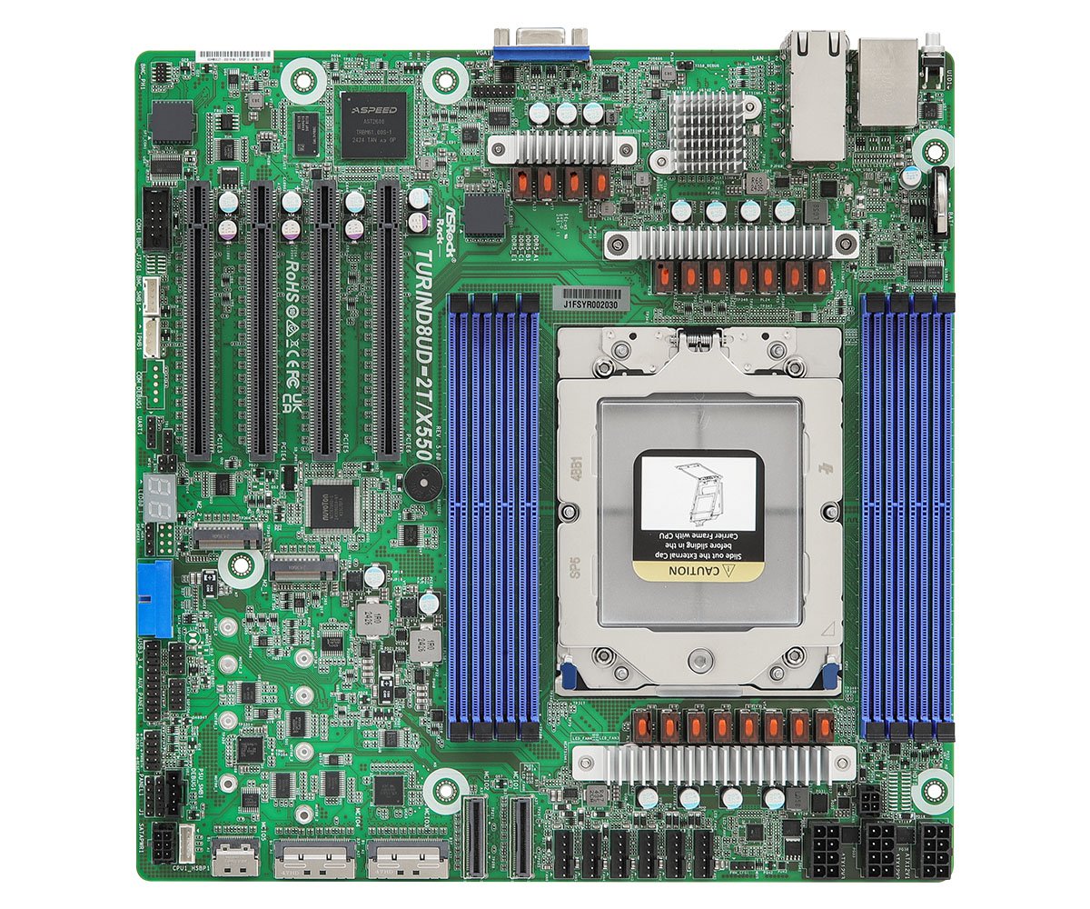 EAN 4711430525488 - Asrock TURIND8UD-2T/X550 placa base AMD SoC Socket SP5 imagen 1