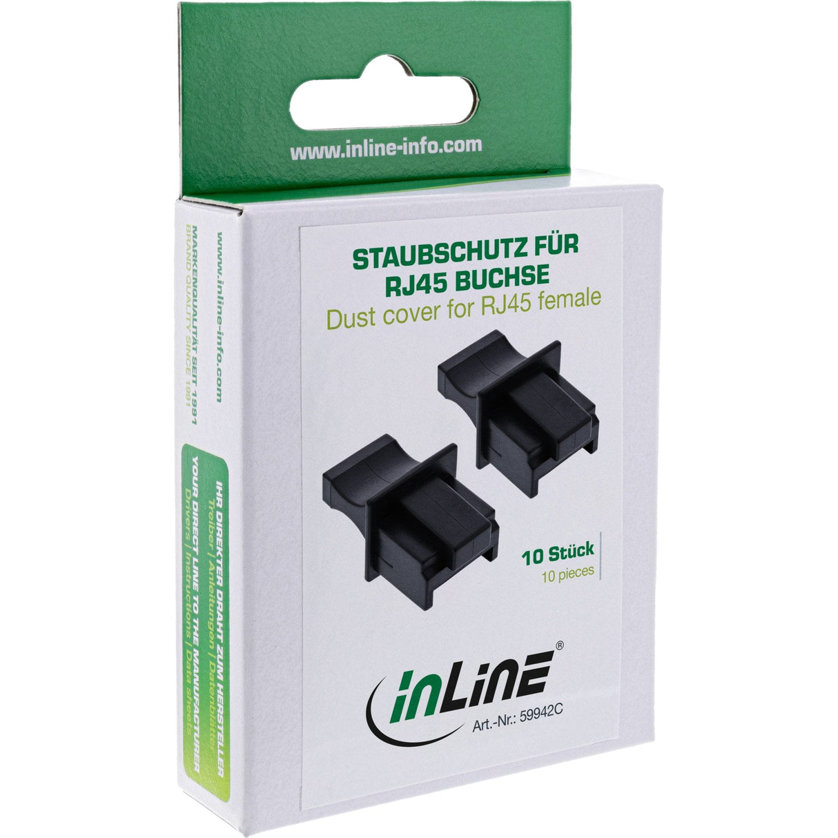 Inline Guardapolvo Para Rj45 Hembra Negro 10uds.