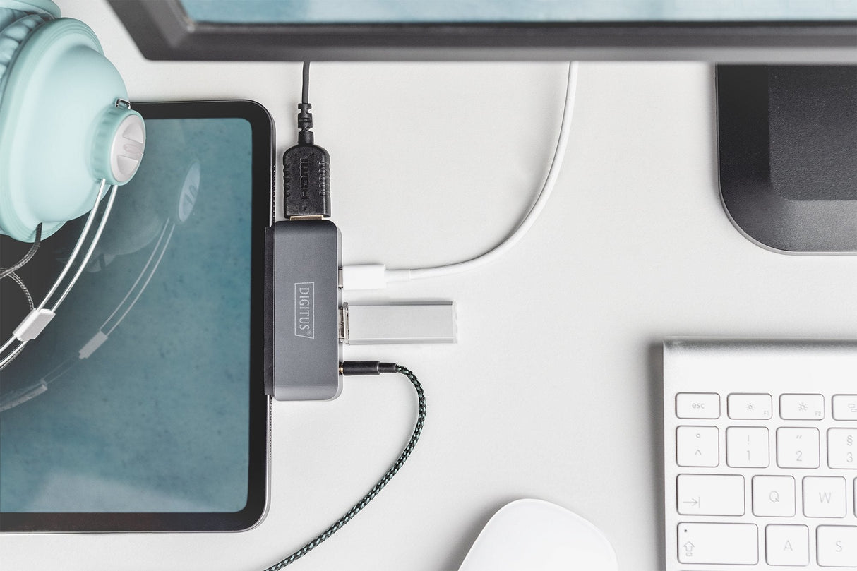 Docking Digitus Usb-C, 4 Puertos, 4k / 30hz Hdmi / Usb-4 / Pd / Audio