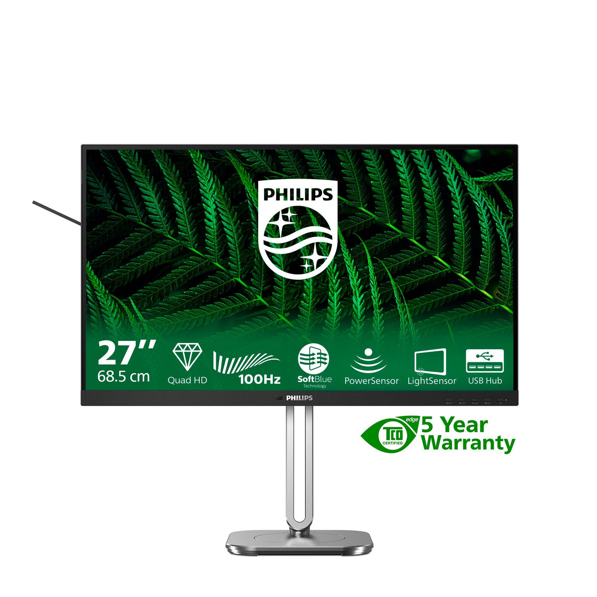 Monitor Philips 27b2g5500 00 27" Qhd Led 16:9 Ips 75hz 2xhdmi 1.4 Dp 1.2