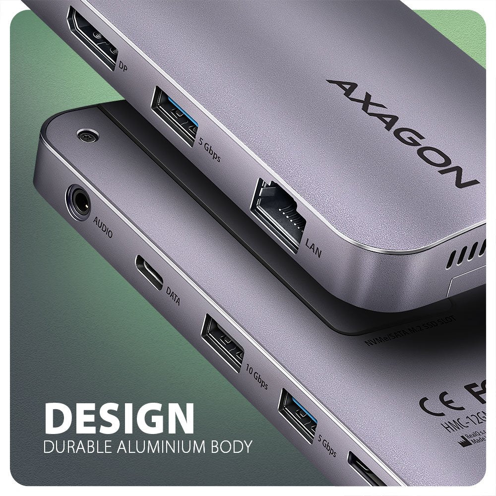 EAN 8595247907783 - Axagon HMC-12GM2 base para portátil y replicador de puertos Alámbrico USB 3.2 Gen 2 (3.1 Gen 2) Type-C Gr imagen 6