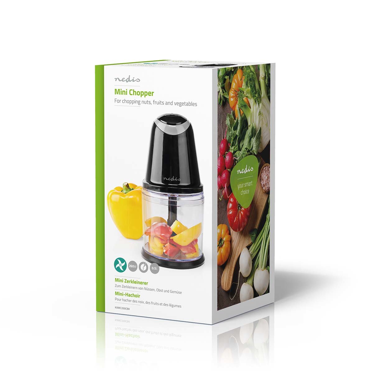 EAN 5412810336326 - Nedis KAMC200CBK picadora eléctrica de alimentos 0,5 L 260 W Negro imagen 5