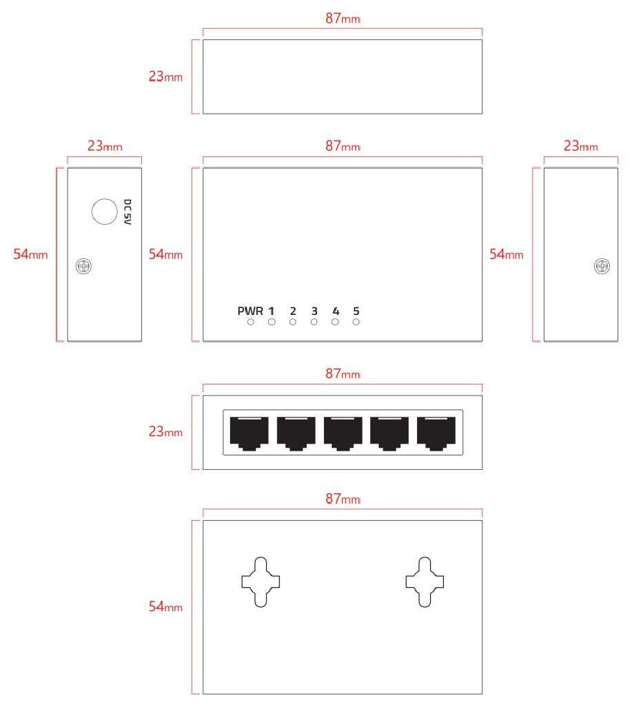 EAN 5715063808191 - Lanview LVN-DESK-5PORT-1G no categorizado imagen 2