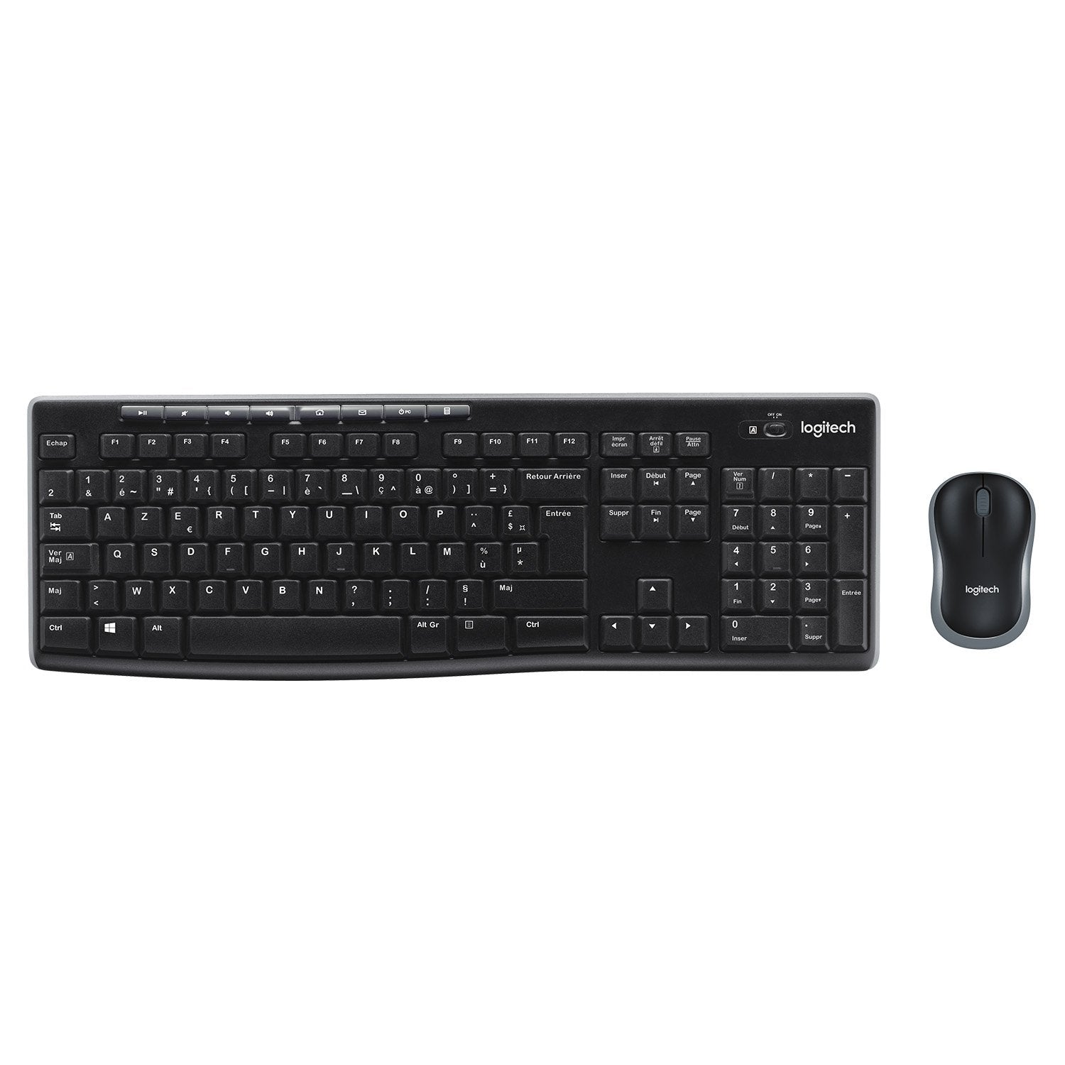 Teclado Belga Logitech Wireless Combo Mk270 Ratón Incluido Usb Azerty Negro