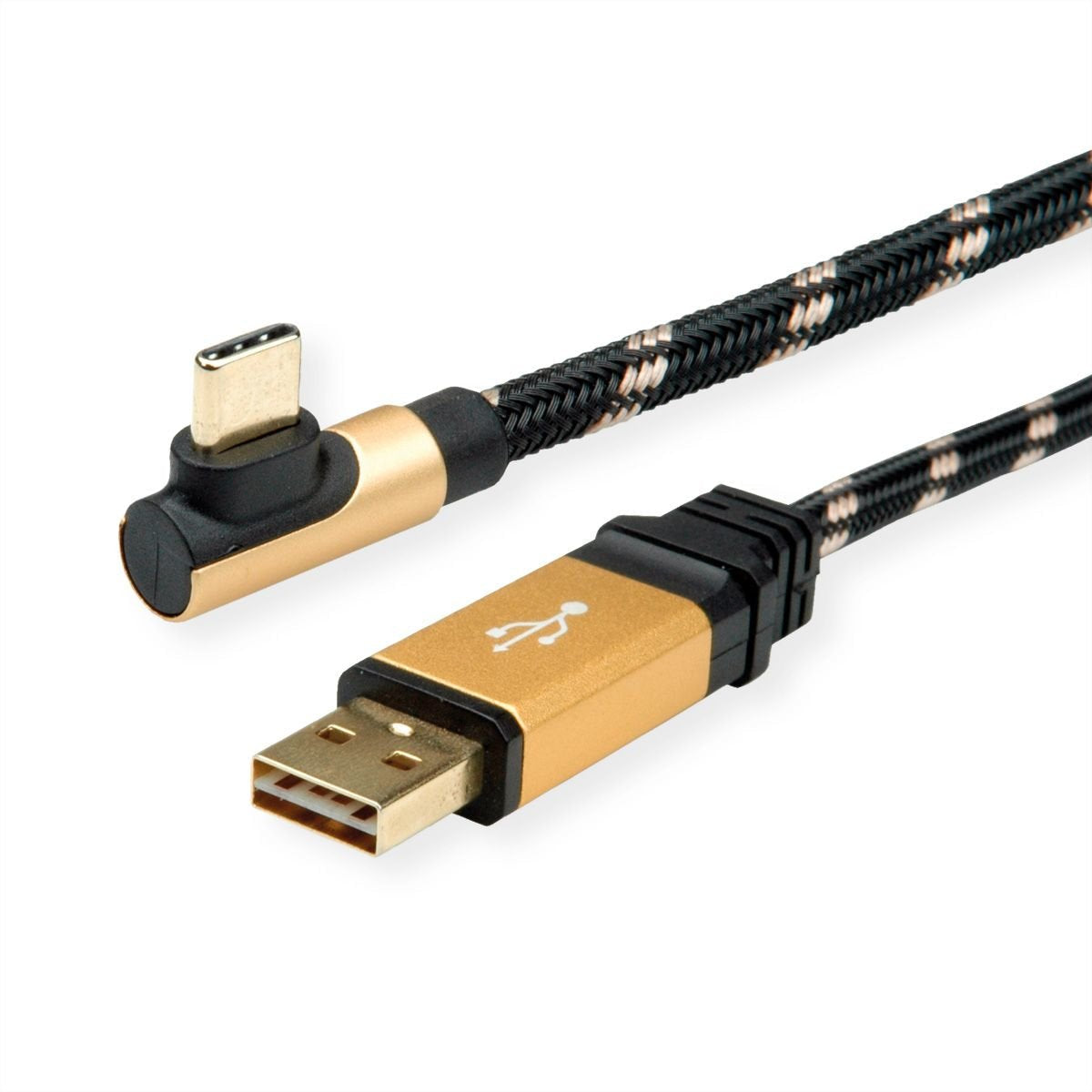 Gold Usb2.0 Cable, A  Reversible - C Angled 90ø,