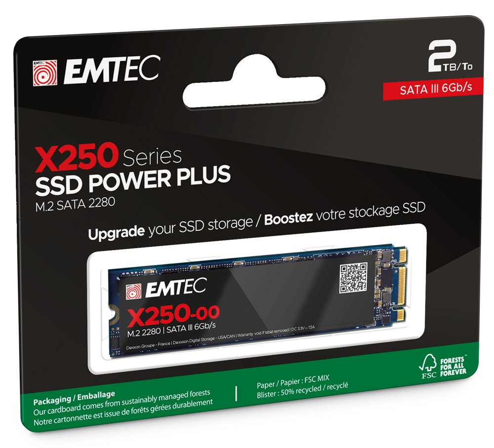 Disco Ssd Emtec 2tb X250 M.2 Gb Serial Ata Iii 3d Nand