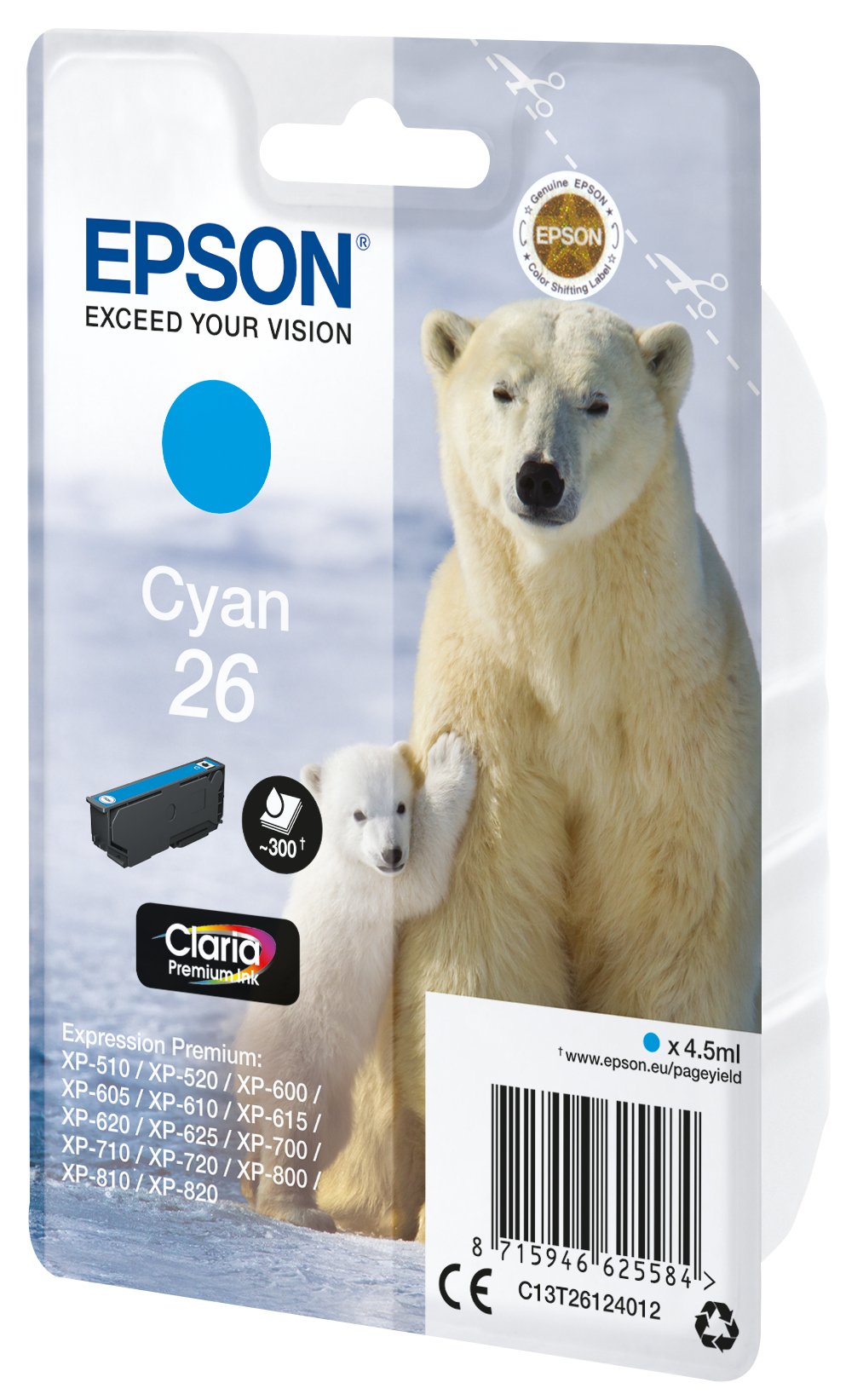 Tinta Original Epson T2612 Cyan Para Expression Premium Xp-600, Xp-605, Xp-700, Xp-800