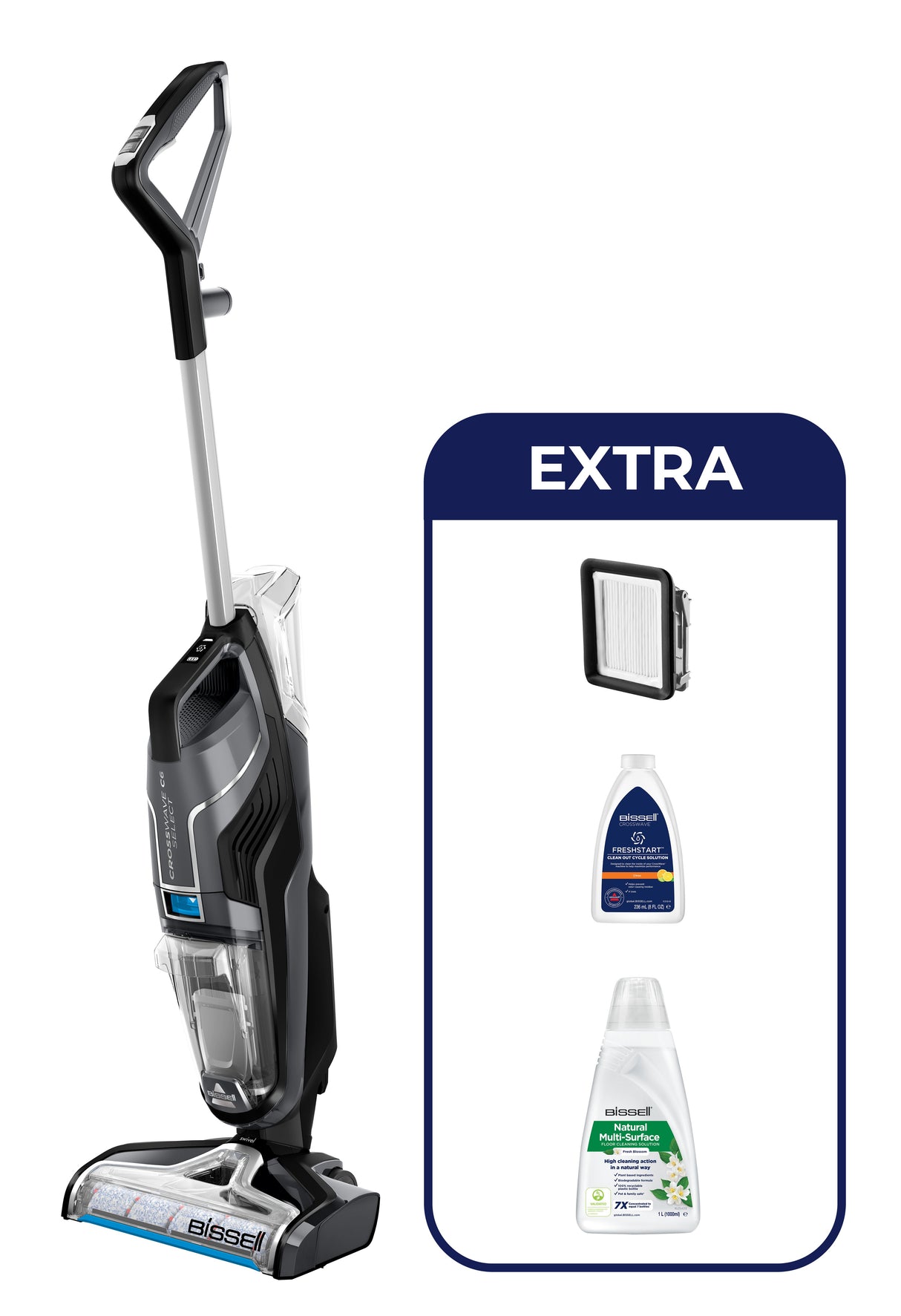 EAN 0011120269512 - Bissell CrossWave C6 Cordless Select Aspiradora vertical Batería Seca y húmeda Sin bolsa 0 L 255 W Negro, imagen 1