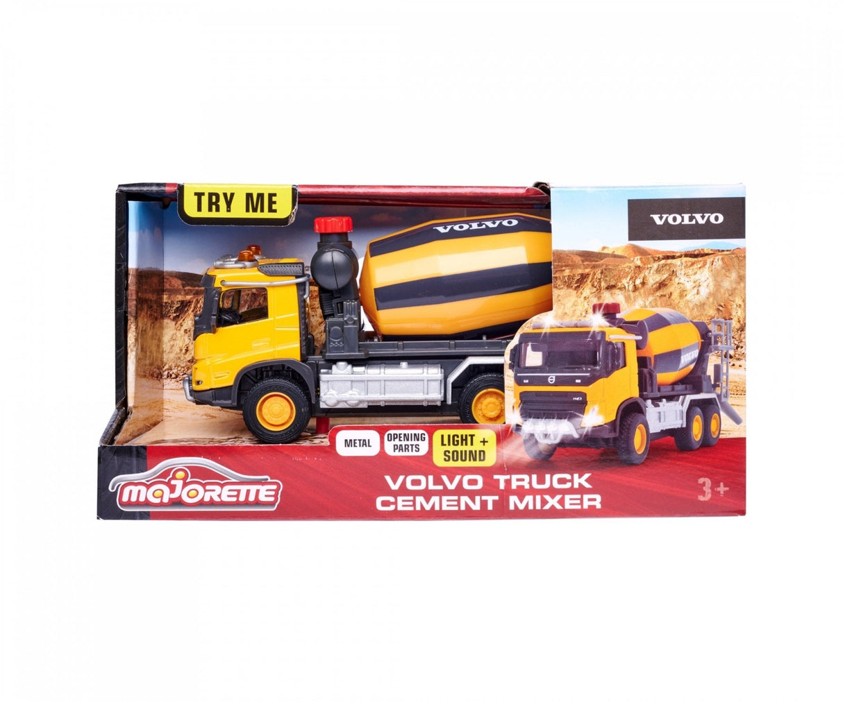 Hormigonera Majorette Volvo, Vehículo De Juguete Naranja/Negro, Con Luz Y Sonido 213723002