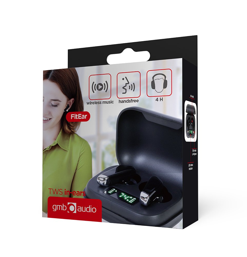 EAN 8716309120579 - Gembird FITEAR-X300B auricular y casco Auriculares Inalámbrico Dentro de oído Llamadas/Música USB Tipo C imagen 3