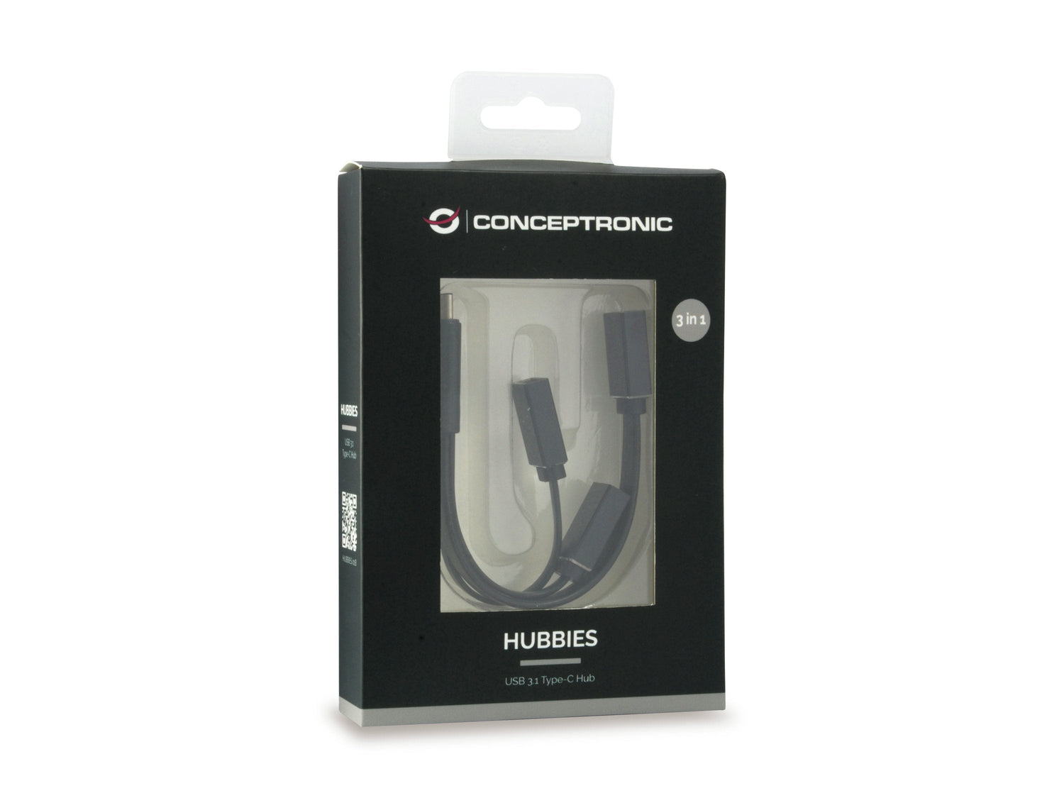 Conceptronic Hub Usb-C 3 Puertos 2x Usb 2.0 1x Usb3.0 Negro Hubbies01b