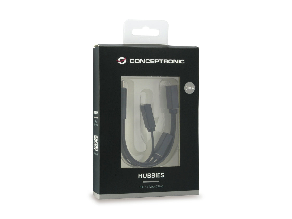 EAN 4015867205075 - Conceptronic HUBBIES01B hub de interfaz USB 3.2 Gen 2 (3.1 Gen 2) Type-C 5000 Mbit/s Negro imagen 3