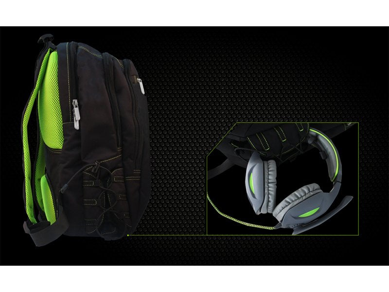Keep Out Mochila Gaming Bk7 Xl Negro-Verde 17"