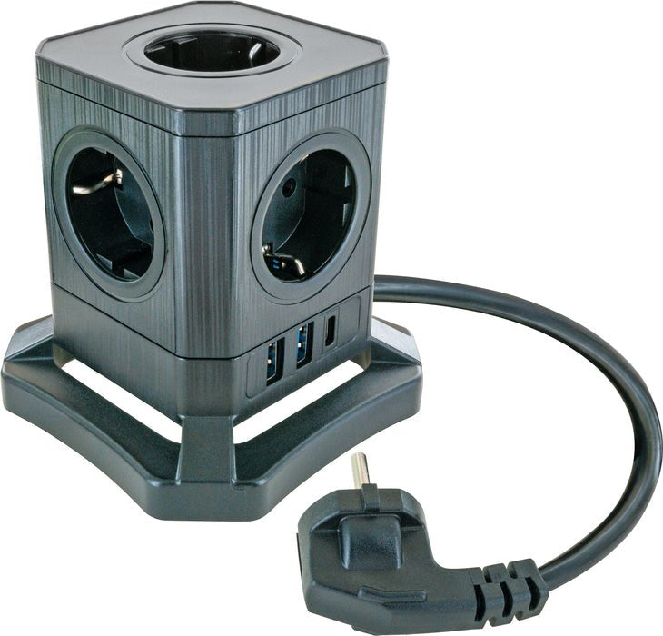 Tomas Schwaiger Power Tower 5 Elementos 7xschuko+2x Usb, 1,8m