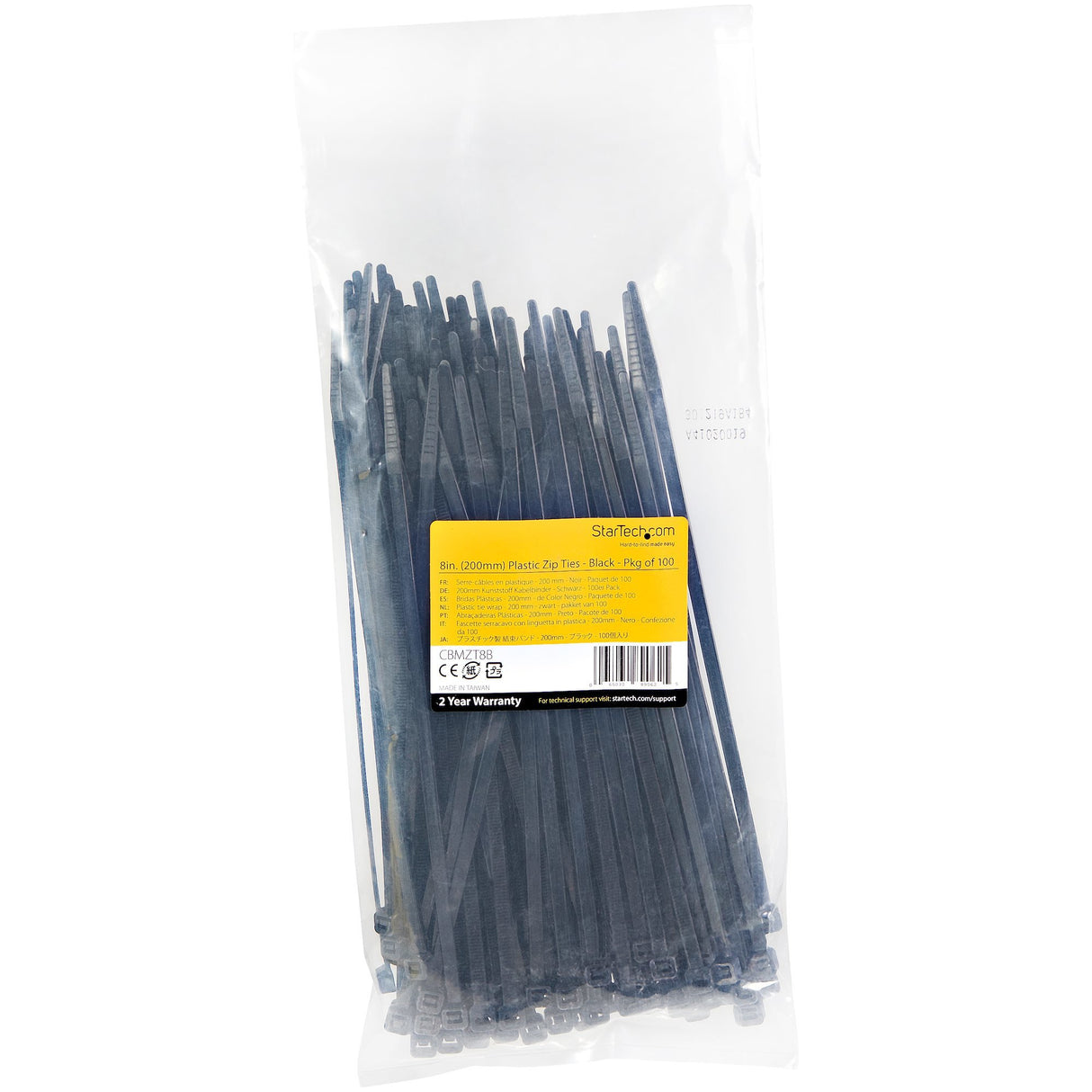EAN 0065030890625 - StarTech.com CBMZT8B presilla Brida reutilizable Nylon, Plástico Negro 100 pieza(s) imagen 6