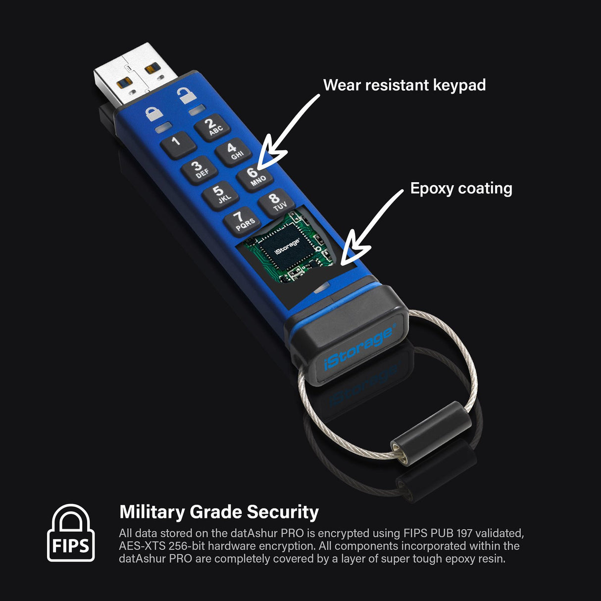 EAN 5060220251168 - iStorage datAshur Pro unidad flash USB USB tipo A 3.2 Gen 1 (3.1 Gen 1) Azul imagen 2