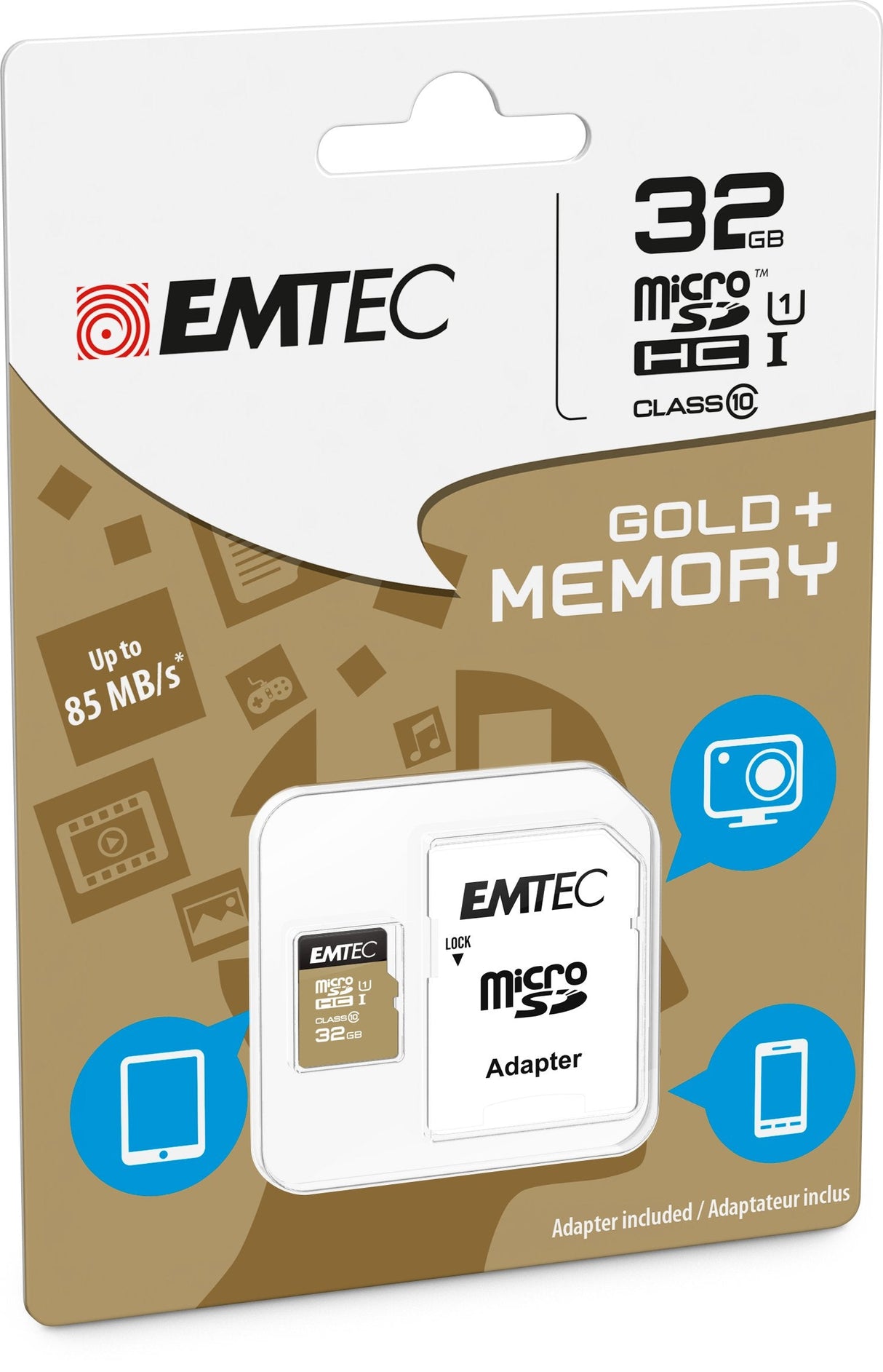 Emtec Micro Sdhc 32gb Uhs1 U1 Cl10 Ecmsdm32ghc10gp